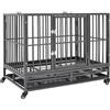 vidaXL Gabbia per Cani con Ruote in Acciaio 92x62x76 cm