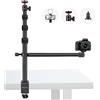 Victiv Supporto per Fotocamera da Tavolo in Alluminio con Braccio di Estensione, Treppiede a Testa Sferica con Filettatura da 1/4, C Stand Supporto per Canon DSLR, Smartphone, Luci ad Anello, Webcam
