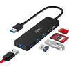 TSUPY Hub USB 3.0, Sdoppiatore Adattatore Multiporta 5 Porte USB con Lettore Schede Micro SD per PC, MacBook, Surface Pro