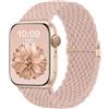 CeMiKa Cinturino di Intrecciato Compatible per Apple Watch 42mm 41mm 40mm 38mm,Sport Nylon Ricambio Elastica Cinturini per iWatch Series 10 9 8 7 6 SE 5 4 3 2 1 Ultra 2/Ultra, Donna Uomini,Rosa Sabbia