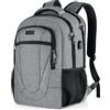 BIKROD Zaino Uomo e Donna Porta PC 15.6 Pollici, Grande per Viaggio e Lavoro, Scuola Portatili Con Caricatore USB, Impermeabile Antifurto Backpack Regalo - Grigio