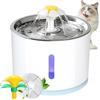 GeeRic Fontanella per Gatto,GeeRic 2.4L Fontanella per Cane/Gatto SUS304 in Acciaio Inox LED Silenziosa Fontanella di Gatti Visibile Cisterna/4 Modalità/Quadruple Filtrazione/LED Indicatore di Nessun Acqua