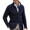 liaddkv Sakko - Giacca da uomo in maglia blu, vestibilità normale, per autunno e inverno, per il tempo libero, da uomo, classica, per feste, appuntamenti, balli, matrimoni, smoking, Blu, M