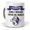 PALLE MONDO Regalo originale. Idea da regalare. Tazza I fiorentini sono i migliori tifosi del mondo. Ceramica 350 ml.