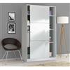 Dmora - Guardaroba 2 ante Waterbury, Armadio per camera da letto, Mobile con 4 ripiani e barra appendiabiti, 120x50h200 cm, Bianco