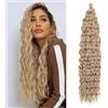 Dsoar Capelli a Torsione Profonda all'Uncinetto Onda d'Acqua Torsione Fasci di Capelli Sintetici Ricci Che Intrecciano l'Estensione dei Capelli Ombre, 22Inch 3 Packs