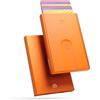 ÖGON -DESIGNS- Porta carte in alluminio Slider by Ögon Design - RFID Blocking - Il portafoglio automatico sottile e minimalista per uomo e donna (Arancione)