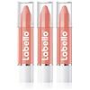 Labello Lips2Kß Color Lip Balm Rosy Nude, confezione da 3 (3 x 3 g), cura delle labbra con colori intensi, rossetto con vera cura del labello, nude