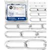 NietFullThings Catena acciaio inox A4 V4A AISI 316 Ø4 mm maglia lunga 0,25 m (25 cm) - DIN 5685 / DIN 766 - carico di rottura indicativo 800 kg - confezione 5 pz