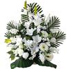 DRW Centro Fiori Artificiali Cimitero, Santi, Chiese, Anniversari, Cerimonie, Matrimoni Bianco gladioli, Gerbere, Rose, Lillà e paniculata 70x67x30 cm