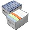 AiQInu Organizer Armadio Cassettiera per Jeans, 2 Pezzi Organizer Armadio Salvaspazio Pieghevoli con 7 Scomparti, Organizer Cassetti Armadio per Pantaloni, Jeans, Biancheria Intima, Magliette