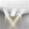 Karyoosi Lampada Faretti da Soffitto LED Orientabili, Faretti da Parete Interno Bianco, 3 Fiamme GU10 Faretti Soffitto, per Soggiorno, Camera da Letto, Cucina, Senza Lampadina GU10, Bianco Opaco