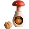 Creative Home Schiaccianoci a Fungo in Legno di Faggio | Legno di faggio, forma a fungo, meccanismo a vite, presa comoda, per noci nocciole e frutta secca