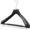 Hangerworld 10 Grucce Appendiabiti 42cm in Plastica Nera con Spalline Larghe per Giacche e Cappotti