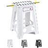 HOUSE DAY Sgabello Pieghevole 46cm - Bianco Portatile per Bagno, Poggiapiedi fino a 136kg