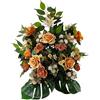 DRW Centro Fiori Artificiali Cimitero, Santi, Chiese, Anniversari, Cerimonie, Matrimoni Arancione Rose e Lilium 60x60x32 cm