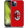 Head Case Designs Licenza Ufficiale AC Milan Colore Pieno Rosso Stemma Custodia Cover in Morbido Gel Compatibile con Apple iPhone 12 / iPhone 12 PRO