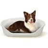 FERPLAST - Cuccia per cani e gatti - Cuccia per cani media - 100% plastica riciclata - Lettino per cani lavabile - traspirante e antiscivolo - Siesta Deluxe, 84 x 55 x h 28,5 CM, BIANCO