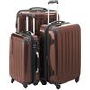 HAUPTSTADTKOFFER - Alex - Set di 3 valigie, TSA, Nero brillante, (S, M & L), 235 litri, Colore Marrone