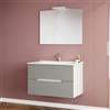 Oasy mobile bagno ad un cassetto 120x50 cm con top e lavabo rettangolare da  appoggio grigio/tortora Opaco