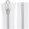 Aerzetix - C64069 - Set di 10 Cerniere Lampo a Spirale N°5 40cm separabile autobloccante - Rete in Nylon Argento - tiretto cursore in Metallo - Colore Bianco - merceria