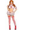 Leg Avenue Womens Deadly Darling Clown Costume with Pom Hair Ties