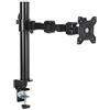 Amazon Basics Supporto per Singolo monitor, con montaggio a scrivania, braccio regolabile in altezza, in acciaio, Nero