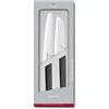 Victorinox Swiss Modern - Set di 2 coltelli da pane, coltello Santoku, extra affilato, manico in plastica resistente, colore: Nero