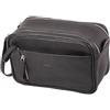 Alassio 47036 - Beauty case Salina, in vera pelle, da viaggio per uomo e donna, con scomparto principale con chiusura lampo, colore: nero 16 x 24,5 x 12 cm
