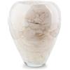 Terroso - Vaso - Vetro bianco soffiato a bocca - Aspetto lussuoso, elegante e raffinato - 33 cm di altezza - Effetto marmo - Vaso per fiori