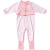 Schiesser Baby 136644-503 - Pigiama intero con piedi, bambina, Rosso (Rot (503-rosa)), 56 (1 mese)