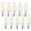 DiCUNO Lampadina LED E14 4W, Equivalente 40W alogena, 550lm, Bianco neutro 4000K, Non dimmerabile, Candela a filamento C35 vintage per lampadario e plafoniera, 10 Pezzi