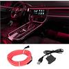 CGEAMDY Striscia LED per Auto Al Neon, Illuminazione Ambiente Kit Decorazioni Auto Accessori Interni, Neon Wire 500CM Con Protezione Fusibile per Auto, Filo Elettroluminescente (Rosa)
