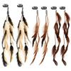 MWOOT 6 Pezzi Mollette per Capelli Piuma, Estensioni dei Capelli Piuma Bohémien Indiano, Accessori per Capelli Hippie, Decorazione dei Capelli per Festival Halloween Tema del Partito