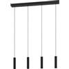 Eglo Almudaina - Lampada a sospensione da tavolo a 4 luci, lampada per sala da pranzo in metallo nero, colore luce bianco caldo, 84 cm