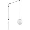 Eglo Rondo 3 - lampada a sospensione, portalampada con cavo | e spina, lampadario per tavolo da pranzo, per sala da pranzo, in metallo nero e vetro bianco, attacco E27
