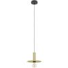 EGLO Escandell - Lampadario a 1 luce per la sala da pranzo, stile New Retro, lampadario in metallo, ottone spazzolato e metallo nero, attacco E27, diametro 25 cm