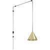 EGLO Narices - Lampada a sospensione, portalampada con cavo e spina, lampadario per tavolo da pranzo, per sala da pranzo, metallo in ottone spazzolato e nero, attacco E27