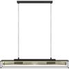 Eglo Nohales - Lampadario a 4 luci per il tavolo da pranzo, lampadario lungo per sala da pranzo in metallo nero e ottone, lampadario con telaio e attacco E27, 112 cm