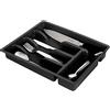 Vilde Portaposate, organizer da cucina con 5 scomparti, colore nero, 36 x 25,5 x 6 cm.