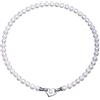 VIKI LYNN Collana Di Perle D'Acqua Dolce: Girocollo Classico In Argento 925 Con Perle 6-7 Mm - Regalo Donna