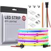 BTF-LIGHTING FCOB COB WS2811 IC RGB flessibile striscia LED ad alta densità 5M 630LEDs/M Nastri LED DC24V Bianco PCB IP30 colore di inseguimento DIY Decorazione(senza controller e alimentazione)