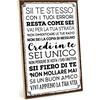 TypeStoff Targa in legno con aforisma - SII TE STESSO - Stile vintage con citazione, adatta come articolo da regalo e decorazione a tema autorealizzazione e hygge- HS-00492-IT