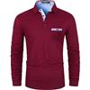 VHUQGVU Polo Uomo Cotone Classic Manica Lunga Moda Design qualità Eccellente Slim-Fit Tennis Poloshirt,Grigio,L