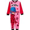 Miraculous Tutina per ragazze coccinella tutto in uno bambini pigiama in pile vestito da gioco costume pigiama con cerniera loungewear, rosa, 7-8 Years