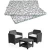 GHIOCUSCINI | Set di 2 Cuscini da Esterno per Salottino in Rattan, FANTASIA RAMAGE, Tessuto Cotone/Poliestere, Sfoderabile, 58 x 51 cm, Alto 5 cm, Made in Italy