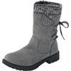 TDEOK Stivaletti da donna, per il tempo libero, da neve, invernali, caldi, stile retrò, alla moda, per l'inverno, per l'autunno, per l'inverno, grigio., 42 EU