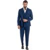 Giosal Abito Uomo Doppiopetto Gessato Completo Giacca con Pantaloni da Cerimonia Elegante (IT, Numero, 52, Regular, Regular, Blu1)