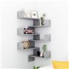 KTHLBRH Mensole Angolari 2 pz Grigio Cemento 40x40x50 cm in Truciolato mensola sospesa libreria a muro mensole camera da letto Mensole da muro Adatto per soggiorno, camera da letto,ufficio