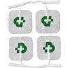 TESMED 4 elettrodi adesivi per elettrostimolatore mm. 50x50, universali, adatti a tutte le marche di elettrostimolatori con cavetti a spinotto da 2 mm, lavabili, non necessitano di gel, attaccano sempre